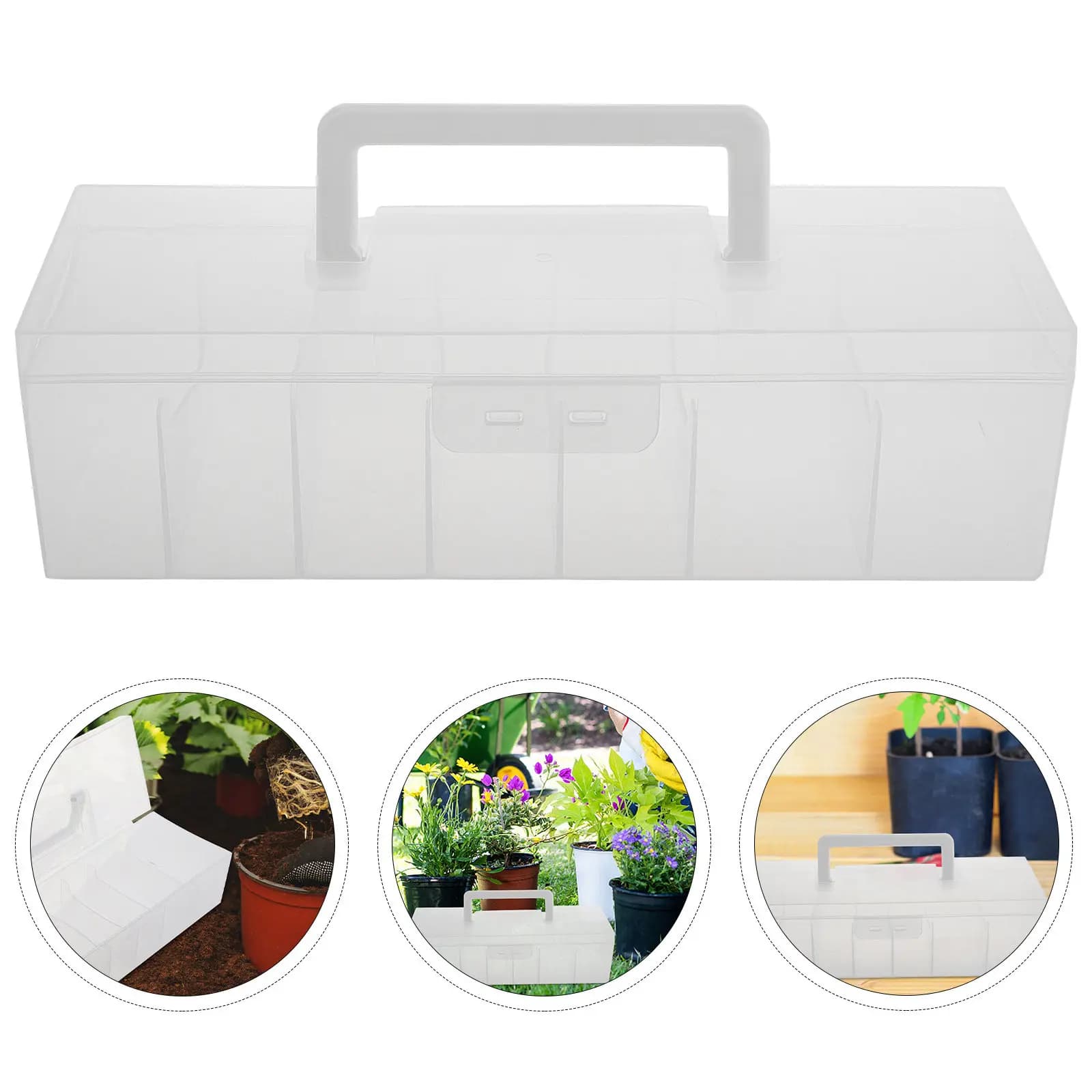 Transparent Plastic Seeds Box with 24 Departments to Organize Vegetable Seeds, Flowers and Herbs, for Internal and External Use