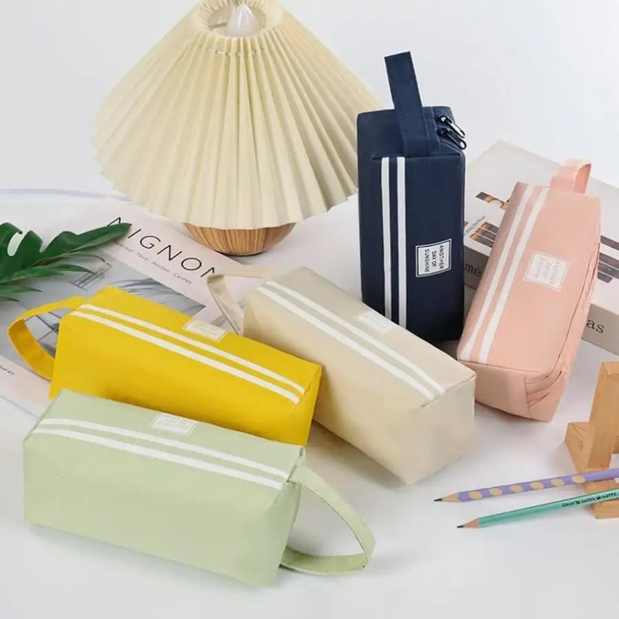 1 Pcs Large Capacity Portable Pen Pencil Bag Simple Student School Stationery Storage Case Cute Makeup Pouch Office Supplies