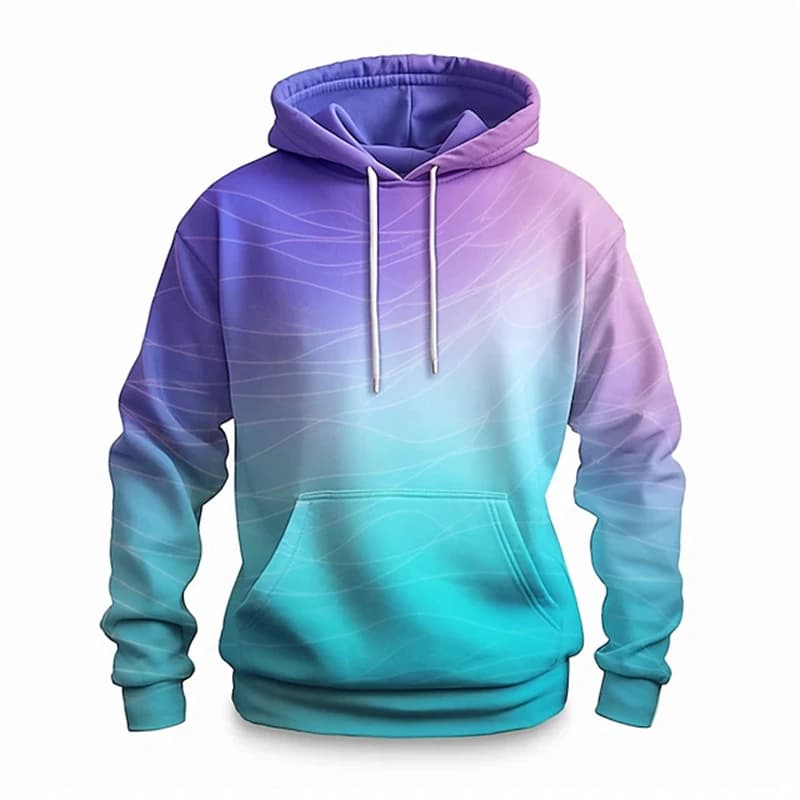 2024 Moda 3D Stampato Modello di Colore Felpa con Cappuccio da Uomo Casual Design Allentato Pullover Top Street Harajuku Y2k Felpa con Cappuccio da Uomo