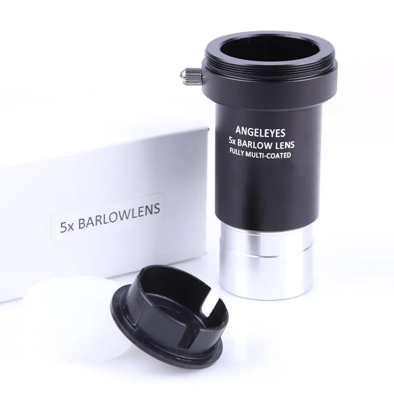 Angeleyes 5X Metal Barlow Lens 1.25 Inch 3-Element with M42 Thread for Camera Astronomical Telescope Accessory