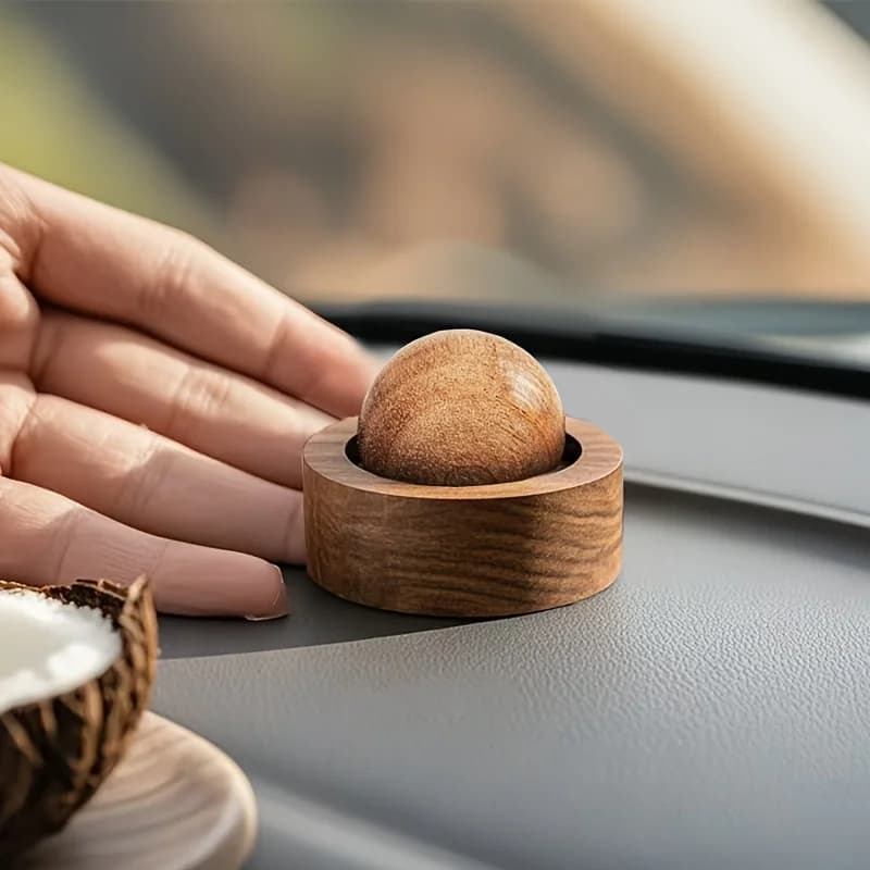 Pianeta Conveniente Fragranza per la casa Ornamenti per auto in legno Diffusore di canna in legno massello Olio essenziale per interni Espansore di fragranza con sfera di legno