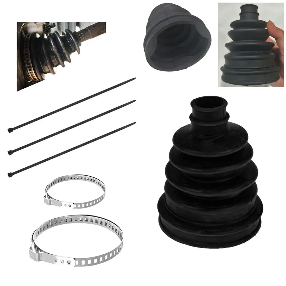 Kit 2 Pezzi per Cuffie CV con 4 Morsetti in Acciaio Inox e 6 Fascette per Proteggere le Parti Critiche del Veicolo