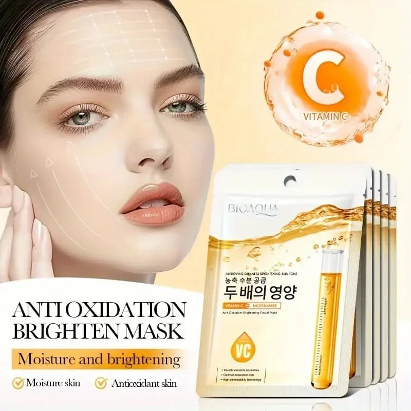 15Pcs Niacinamide & Vitamin C Antioxidant Hydrating Face Mask for Deep Hydration and Nourishment