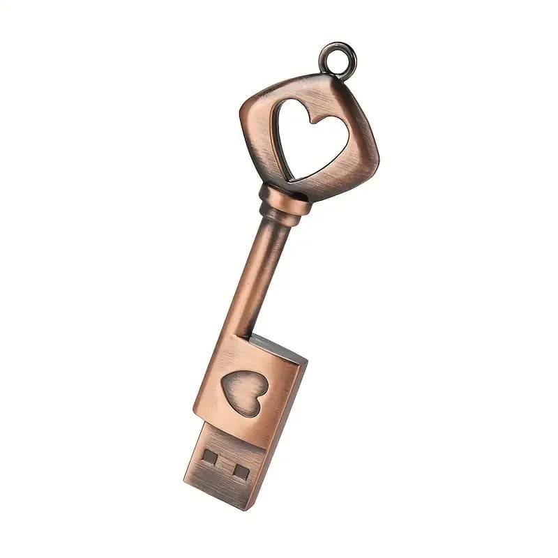 LOGO con incisione laser personalizzato gratuito Metallo Bronzo rosso Modello chiave classica Chiavetta USB 2.0 4 GB 8 GB 16 GB 32 GB 64 GB 128 GB