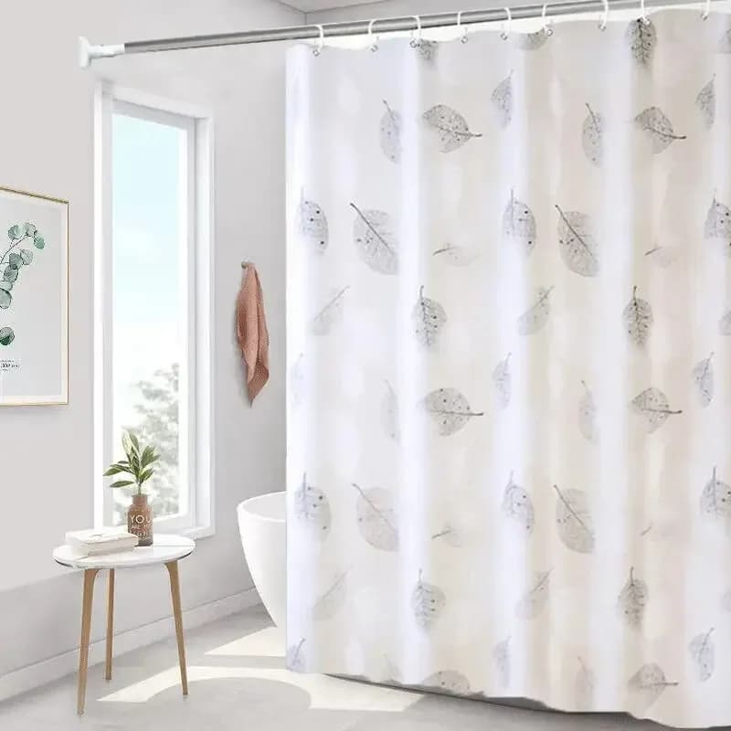 Tende da doccia per bagno Tenda da bagno ispessente impermeabile PEVA con ganci Occhielli in metallo antiruggine Tenda da doccia con motivo a foglie