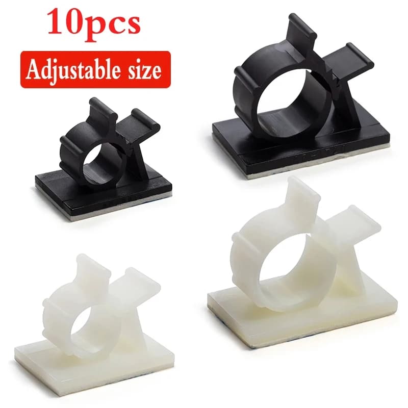 Adjustable Cable Organizer Self Adhesive Cable Clips Table Cable Management Clamp Cord Holder For Car PC TV Charging Wire Winder