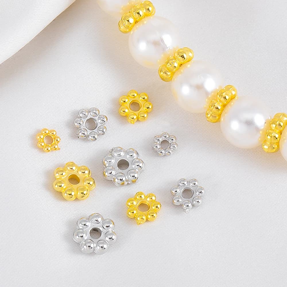 200pcs/lot 4/5/6mm CCB Daisy Snowflake Flower Spacer Beads MuitiColor Mini Loose Bead Cap DIY Needlework Jewelry Making Bracelet