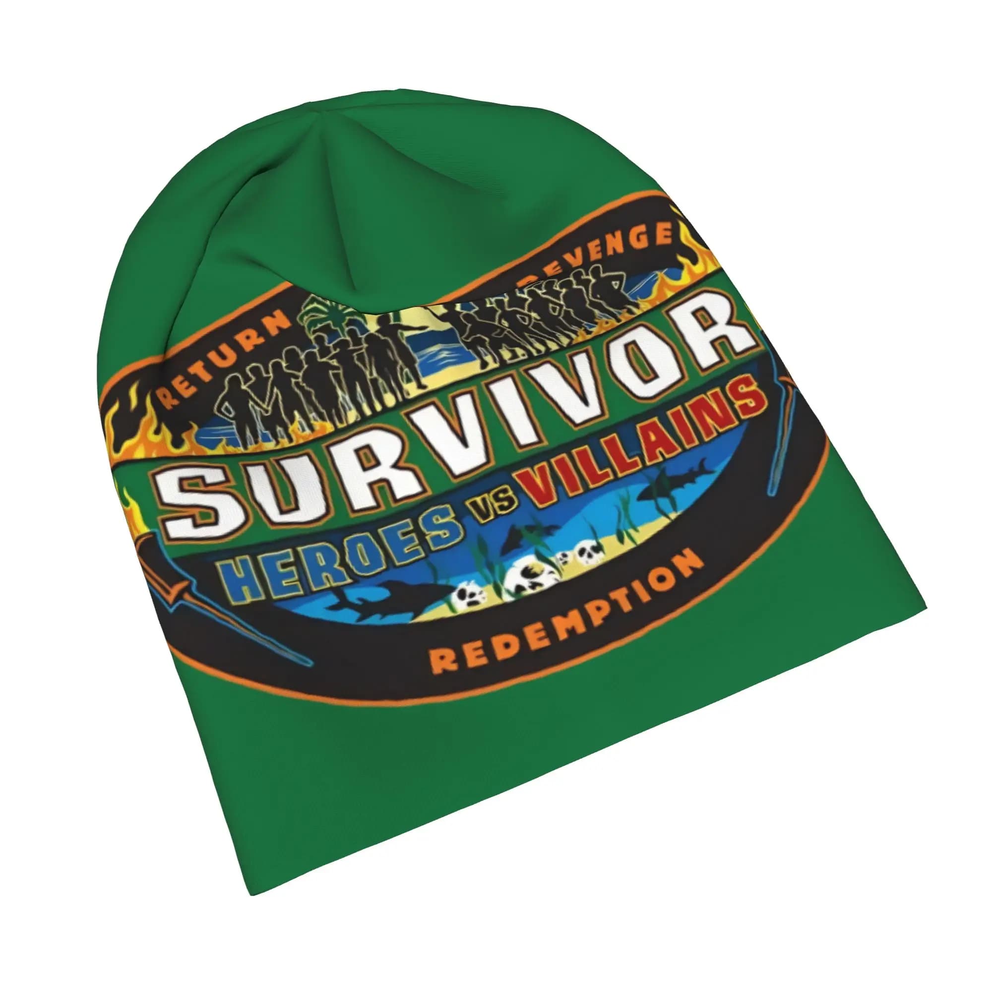 Cappello Beanie Skullies della serie TV Adventure Game Survivor, Cappello Casual Heroes vs. Villains per Uomo e Donna, Berretto Caldo da Esterno a Doppio Uso