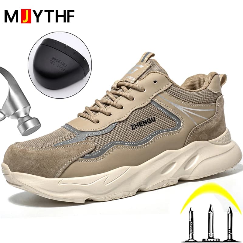 Scarpe da ginnastica da lavoro per uomo Scarpe antinfortunistiche Anti-sfondamento Anti puntura Scarpe indistruttibili Comfort traspirante Scarpe protettive con punta in acciaio