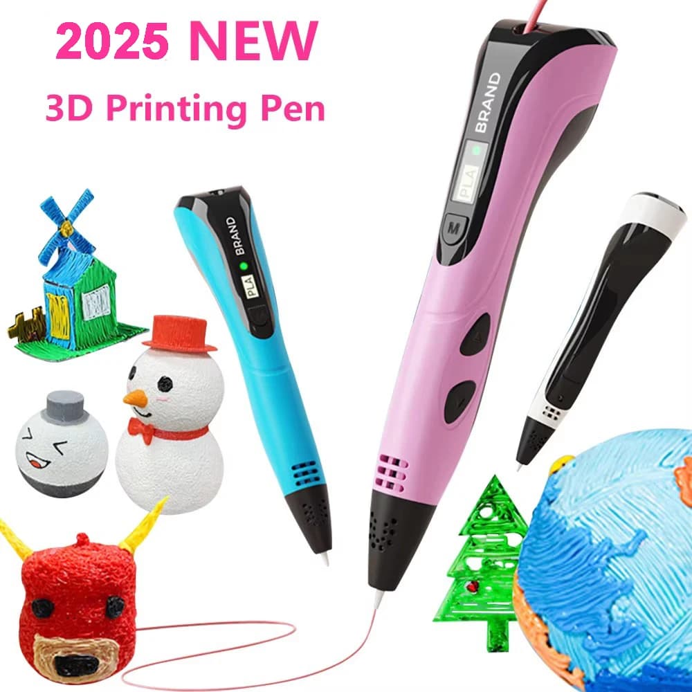 2025 NEW 3D Printing Pen 3D pen set for children Children Birthday for children Christmas Creative gift DIY LCD display with PLA filament