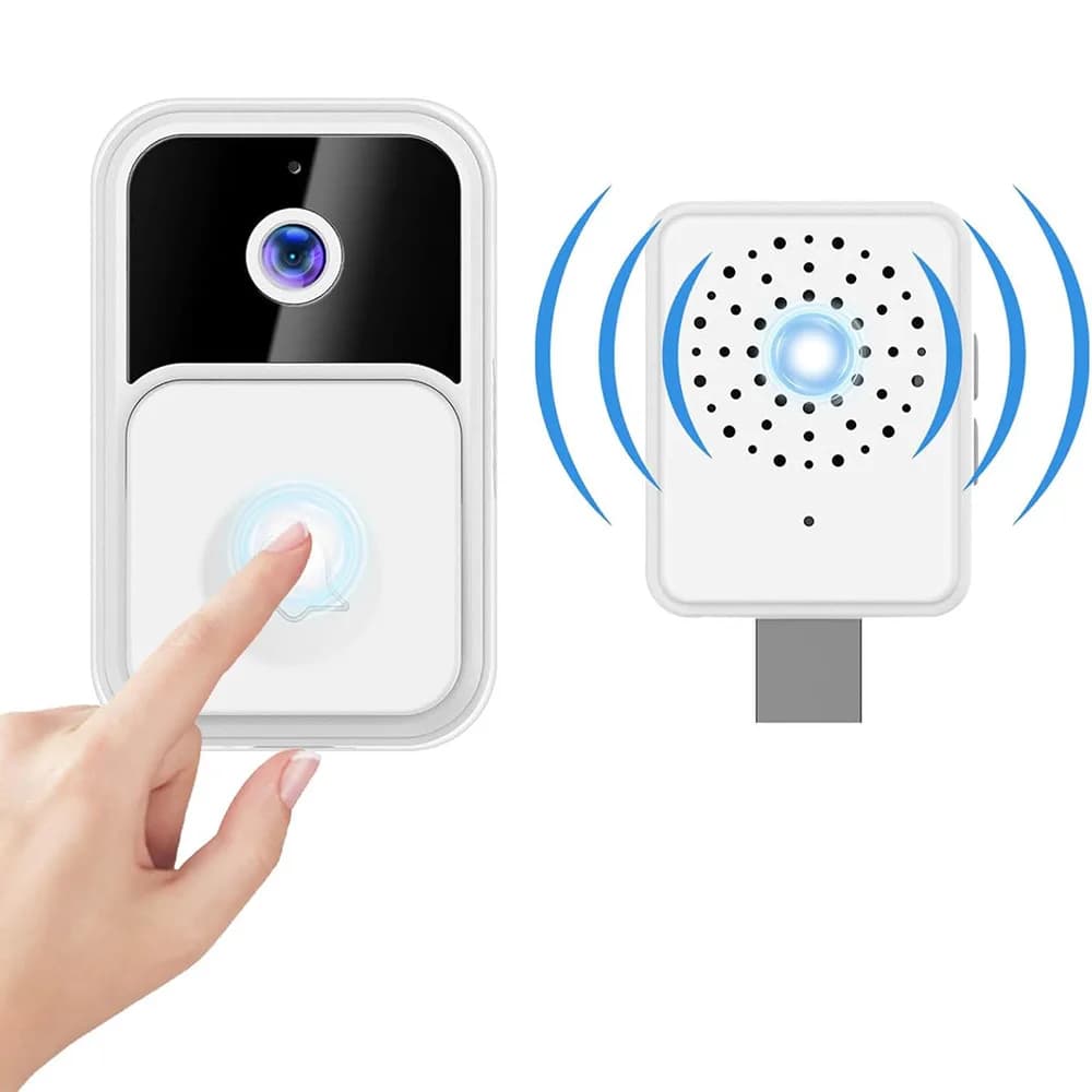 Telecamera per campanello wireless WiFi calda con campanello Smart Video Visione notturna Sicurezza interna Campanello per porta citofono bidirezionale per ufficio domestico