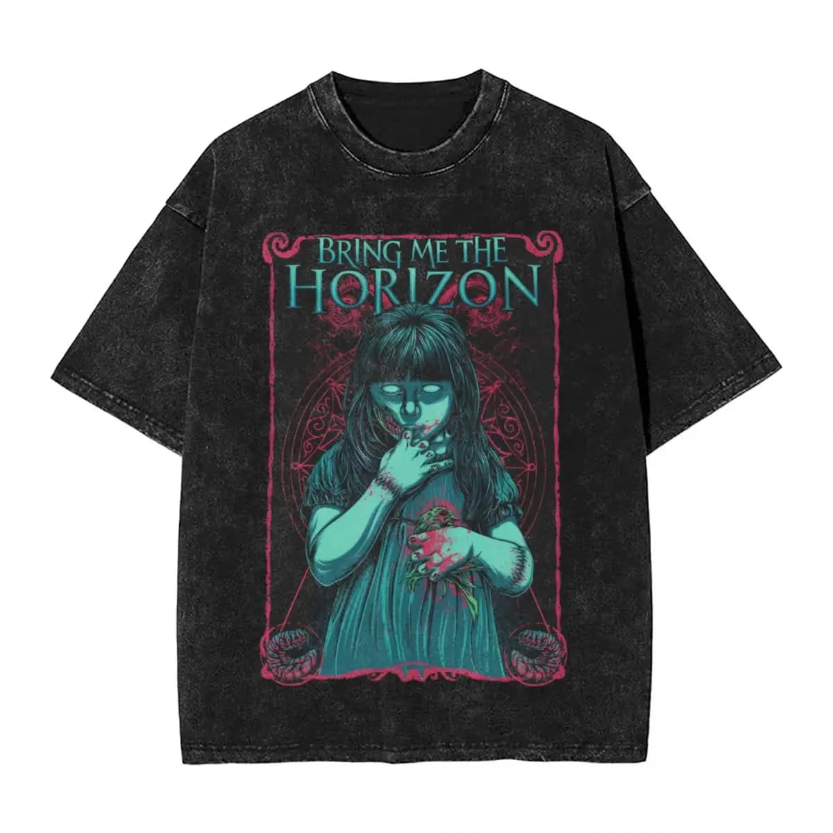 BMTH Horizons Emo T Shirt Band death metal Loose T-Shirts Short-Sleeve Streetwear Tshirt Summer Cotton Crewneck Oversize Top Tee