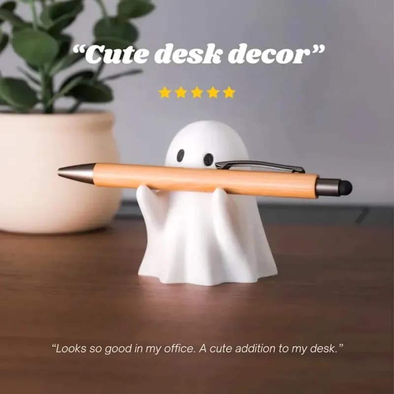 Portapenne fantasma divertente Portapenne design con figurine fantasma spettrale per organizer da scrivania Accessorio Regali Decorazioni per la casa di Halloween
