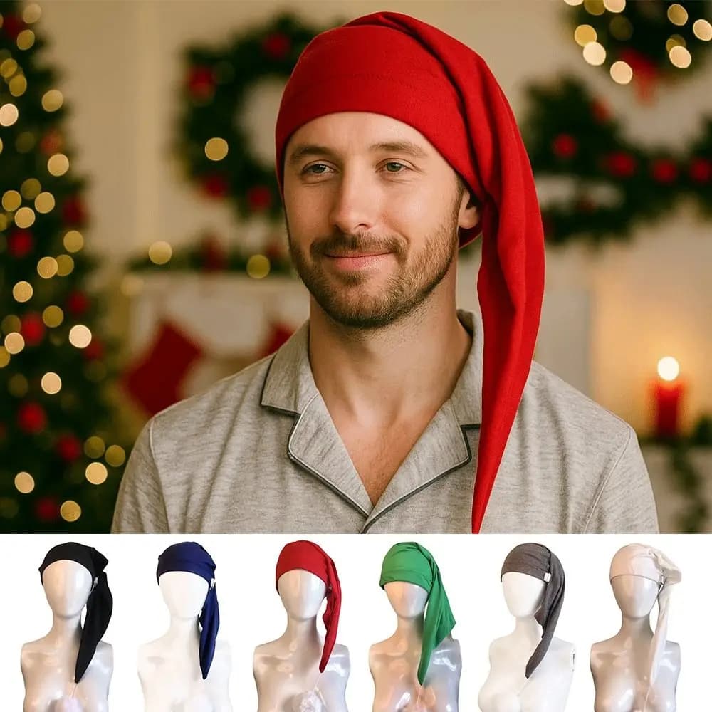 Elastic Night Hats with Pompon for Birthday Party, Adjustable, for Men and Women