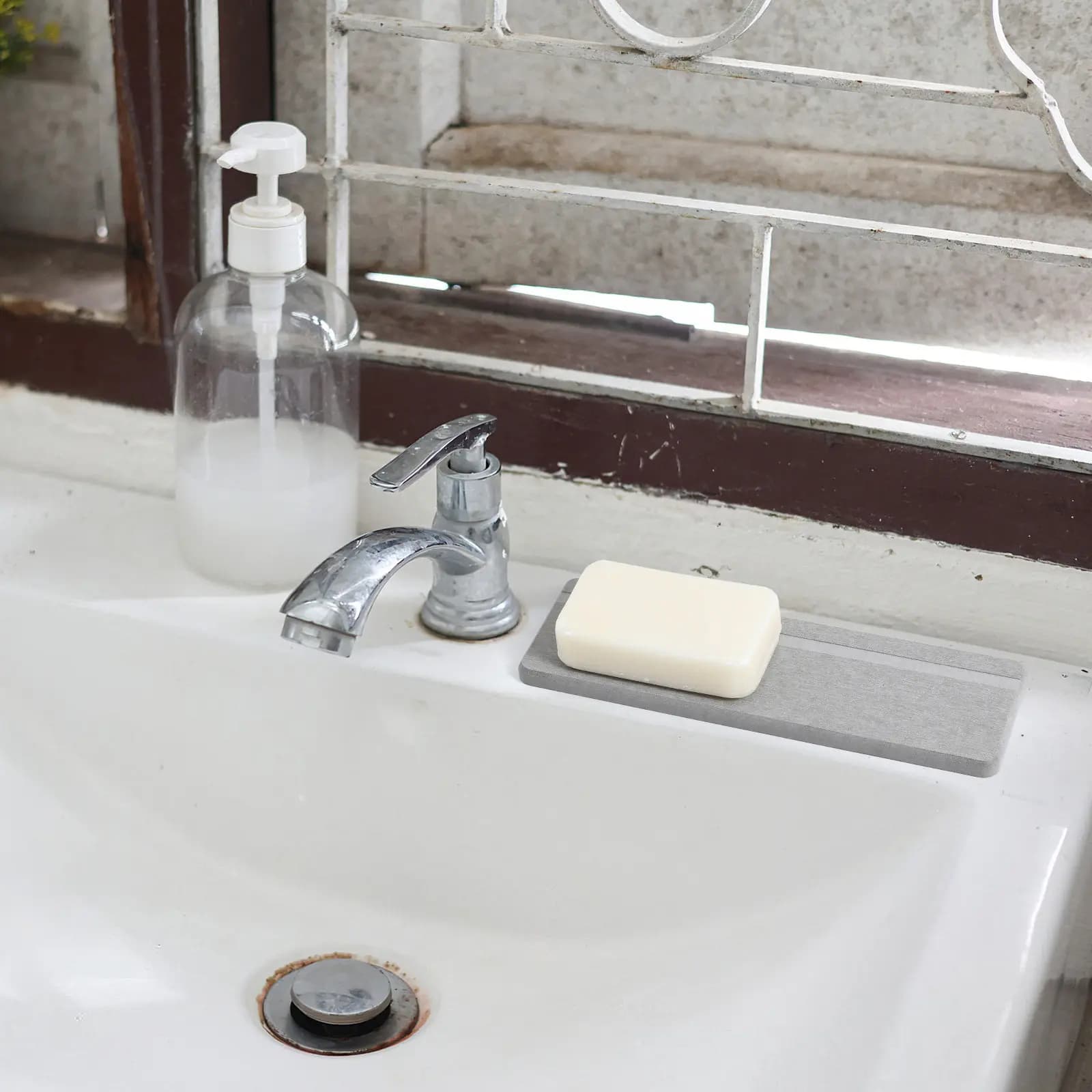 2 Pezzi Tappetini Assorbenti in Diatomite Antiscivolo per Bagno, per Porta Spazzolini, Porta Sapone, Asciugatura Rapida, Multiuso per Toilette