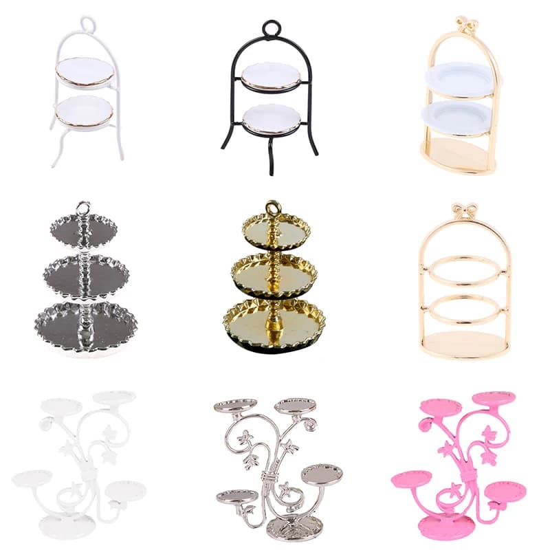 1P 3D cibo in miniatura artigianato fai-da-te per casa delle bambole Mini carino Dessert Pan Cake Stand vassoio di frutta bambola giocattoli da cucina
