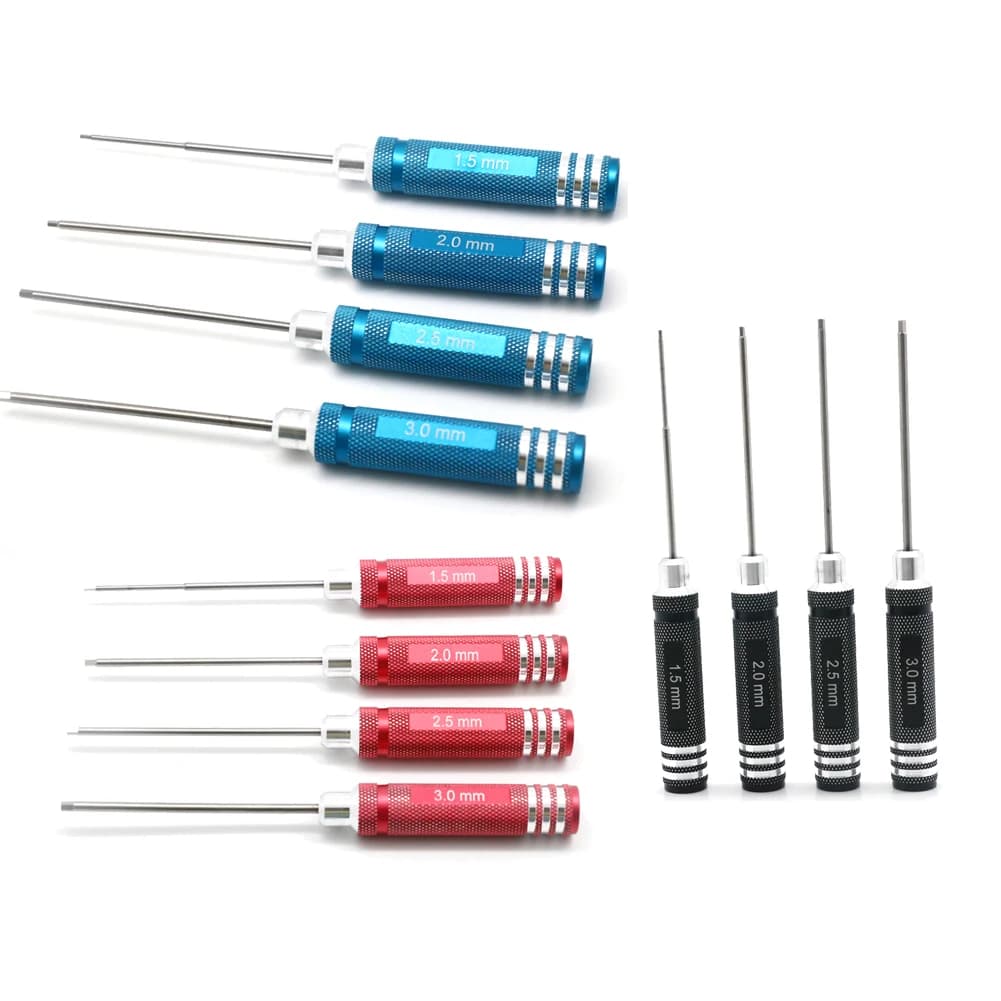 4 pezzi RC Tools Set di cacciaviti esagonali placcatura in titanio temprato 1.5 2.0 2.5 3.0mm cacciavite per giocattoli in elicottero