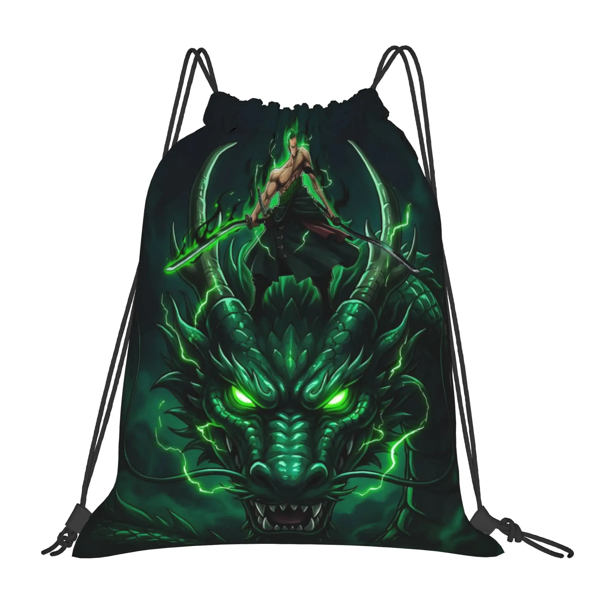 Borse con coulisse Roronoa Zoro One Piece, zaino portaoggetti da escursionismo, borsa porta scarpe per la scuola