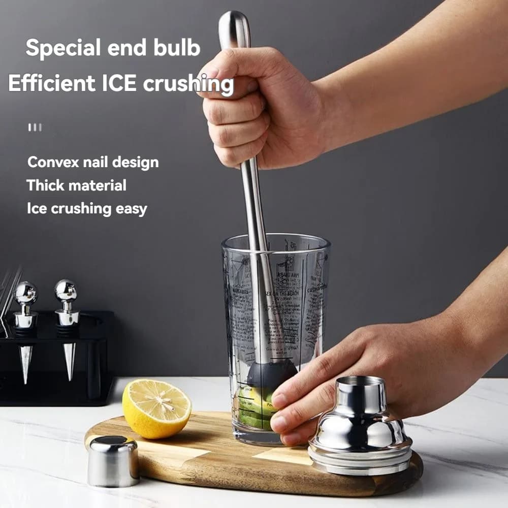 304 in acciaio inox succo costipatore tritaghiaccio martello Shaker tazza battente mano limone tè strumento tazza Ice Masher Stick cocktail shaker