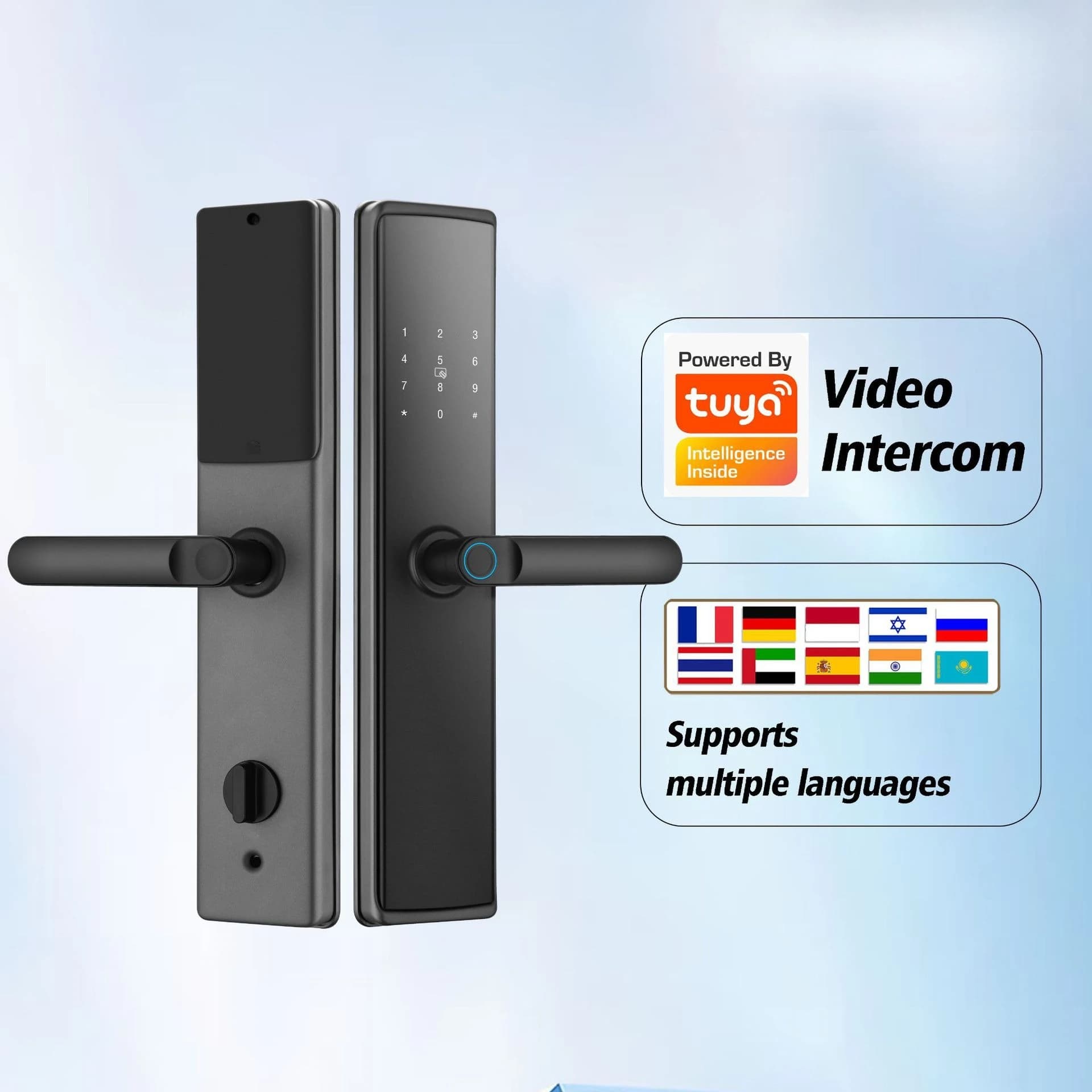 Serratura Intelligente TTLock con Impronta Digitale e Tastiera, Controllo Accessi con Gestione Centralizzata e Password Temporanea Remota per Appartamenti in Affitto