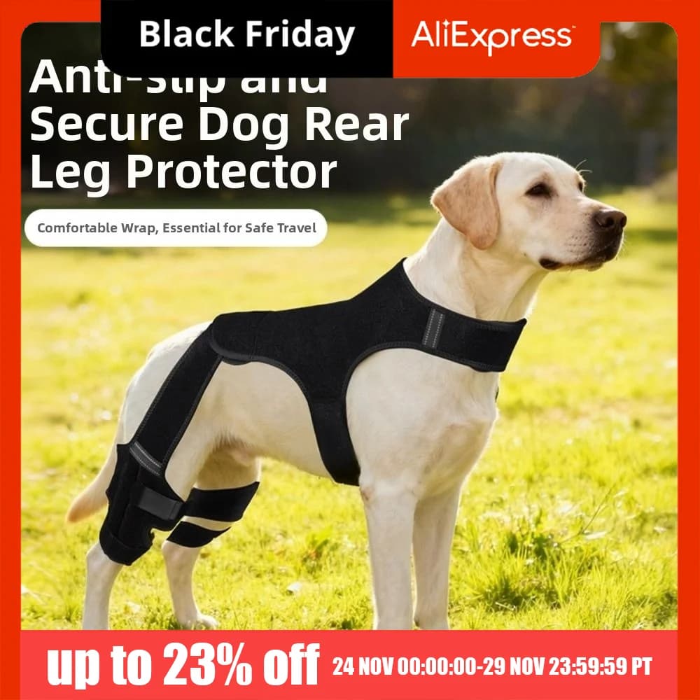 Supporto Regolabile per Zampe Posteriori di Cani, Design Traspirante e Riflettente, Supporto Comodo per Zampe di Animali Domestici con Stabilizzatori, Ginocchiera per Cani