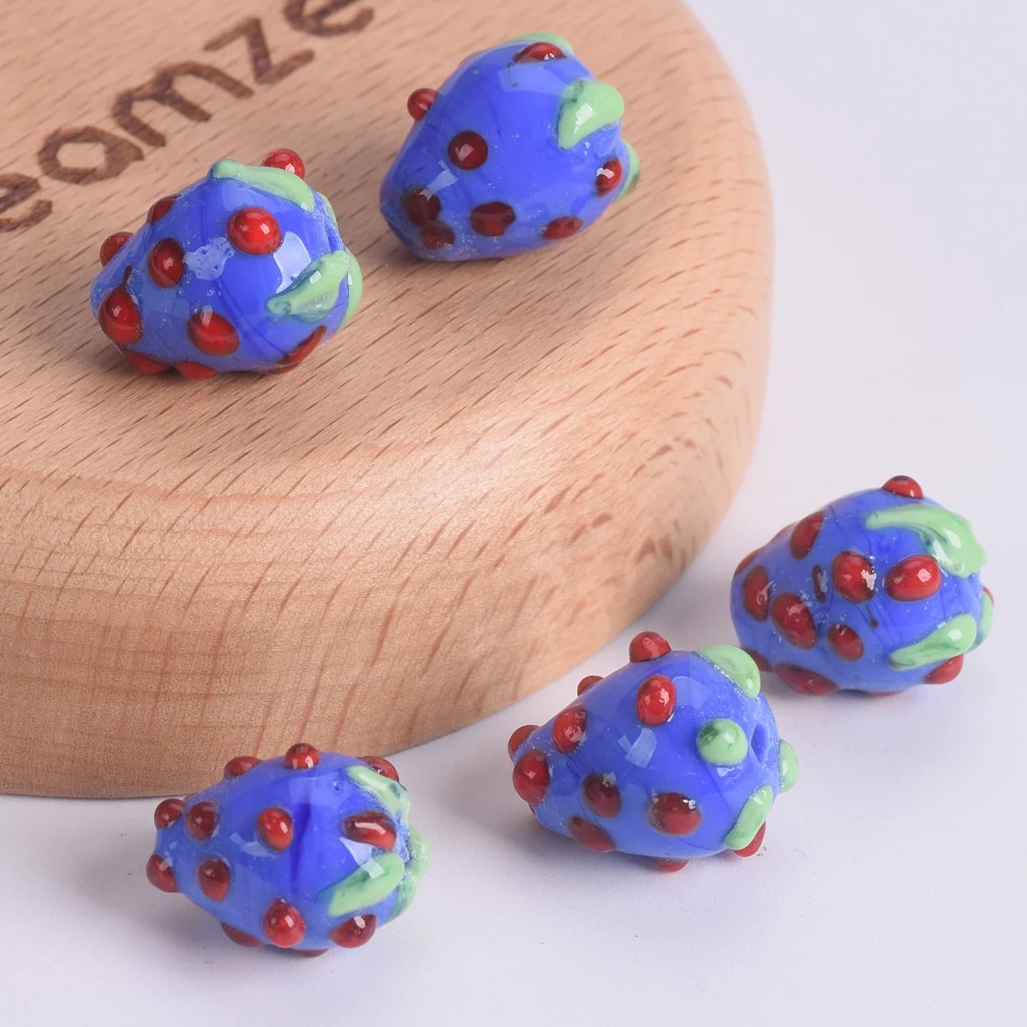 5 pz 14x12mm Forma di Fragola Fatti A Mano di Vetro di Murano Perline Sparse Per La Produzione di Gioielli FAI DA TE Risultati Dell'orecchino Accessori