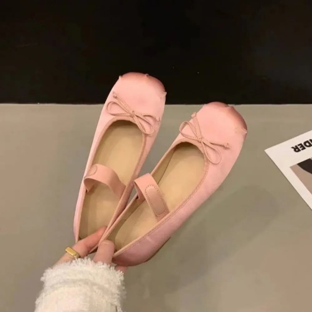 Flats Fashion Satin Silk Ballet Shoes Woman Classic Square Toe Bowtie Elastic Band Ballerina Luxury Ladies Soft Casual Loafers