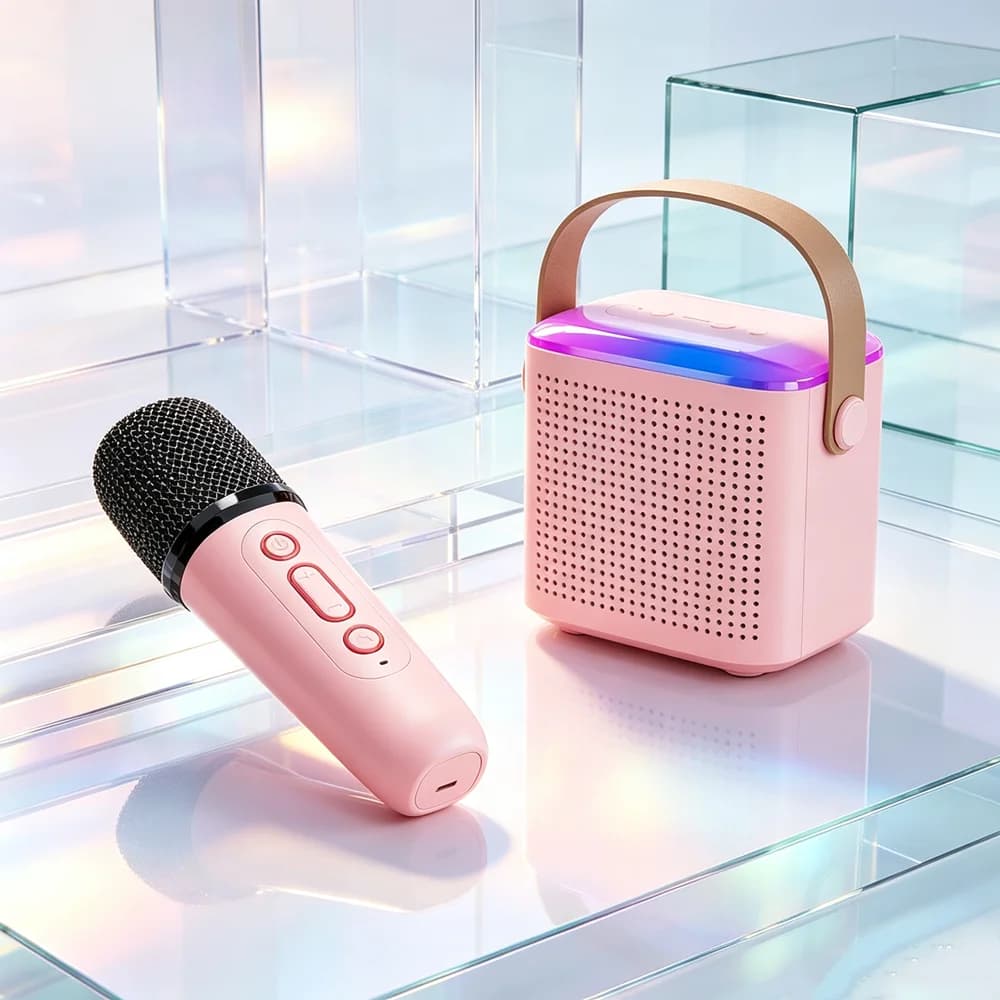 Portable Karaoke Bluetooth 5.3 Speaker Machine PA System Wireless Microphones Home Family Singing Children's Gifts