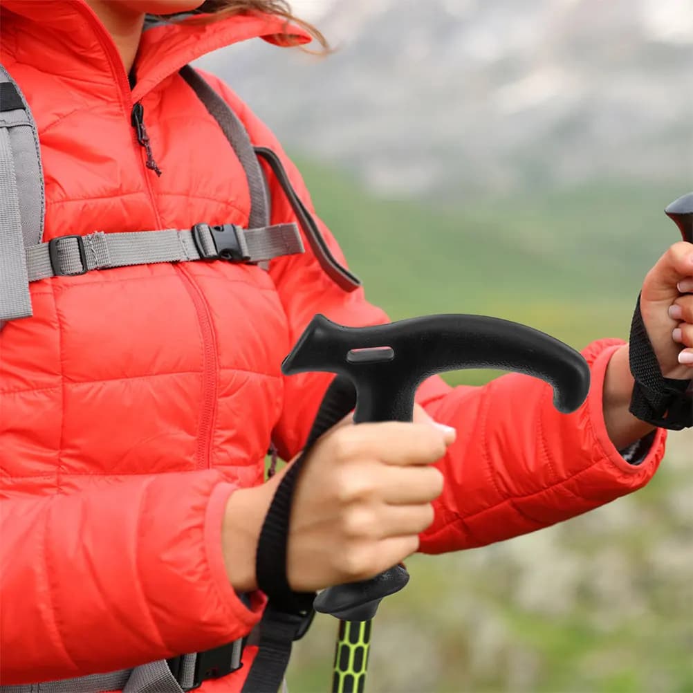 2 Pezzi Impugnatura per Bastone da Trekking, Comoda Impugnatura Imbottita in Plastica, Accessori per Bastoni da Escursionismo, Manico di Ricambio per Bastone da Trekking, per Esterni
