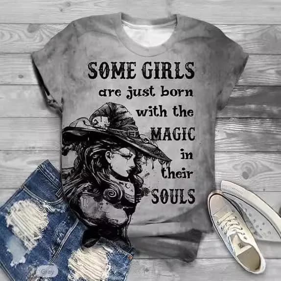 New Summer Women's Halloween 3D Digital Print round Neck T-shirt Comfortable Loose Fit Short Sleeve Casual Commute Style
