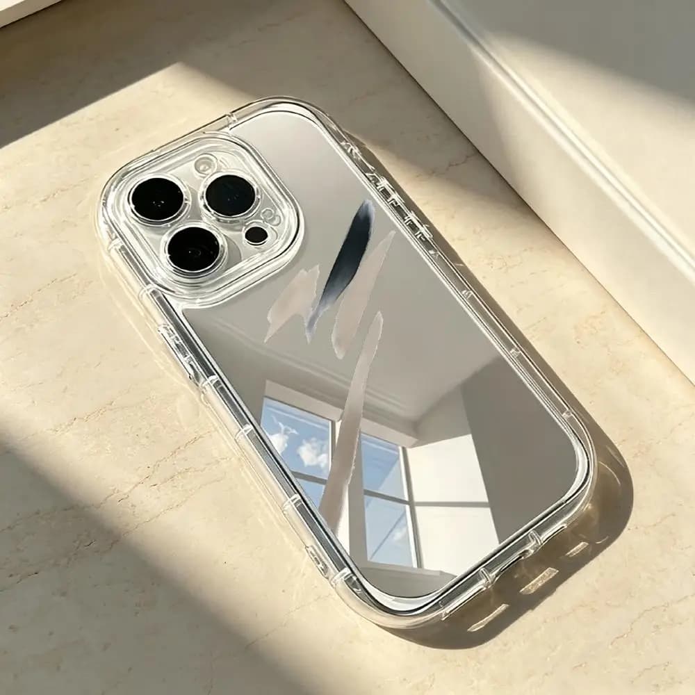 Minimal Brush Strokes Mirror surface phone case for iPhone 17、16、15、14、13、12、11pm Pro Plus With a mirror surface Dropresistant