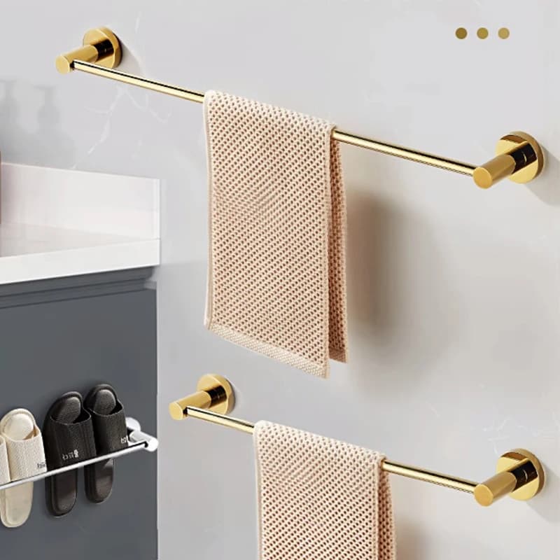 Placcato color oro di alta qualità 304 # Accessorio da bagno in acciaio inossidabile, portasciugamani singolo, portasciugamani, portasciugamani