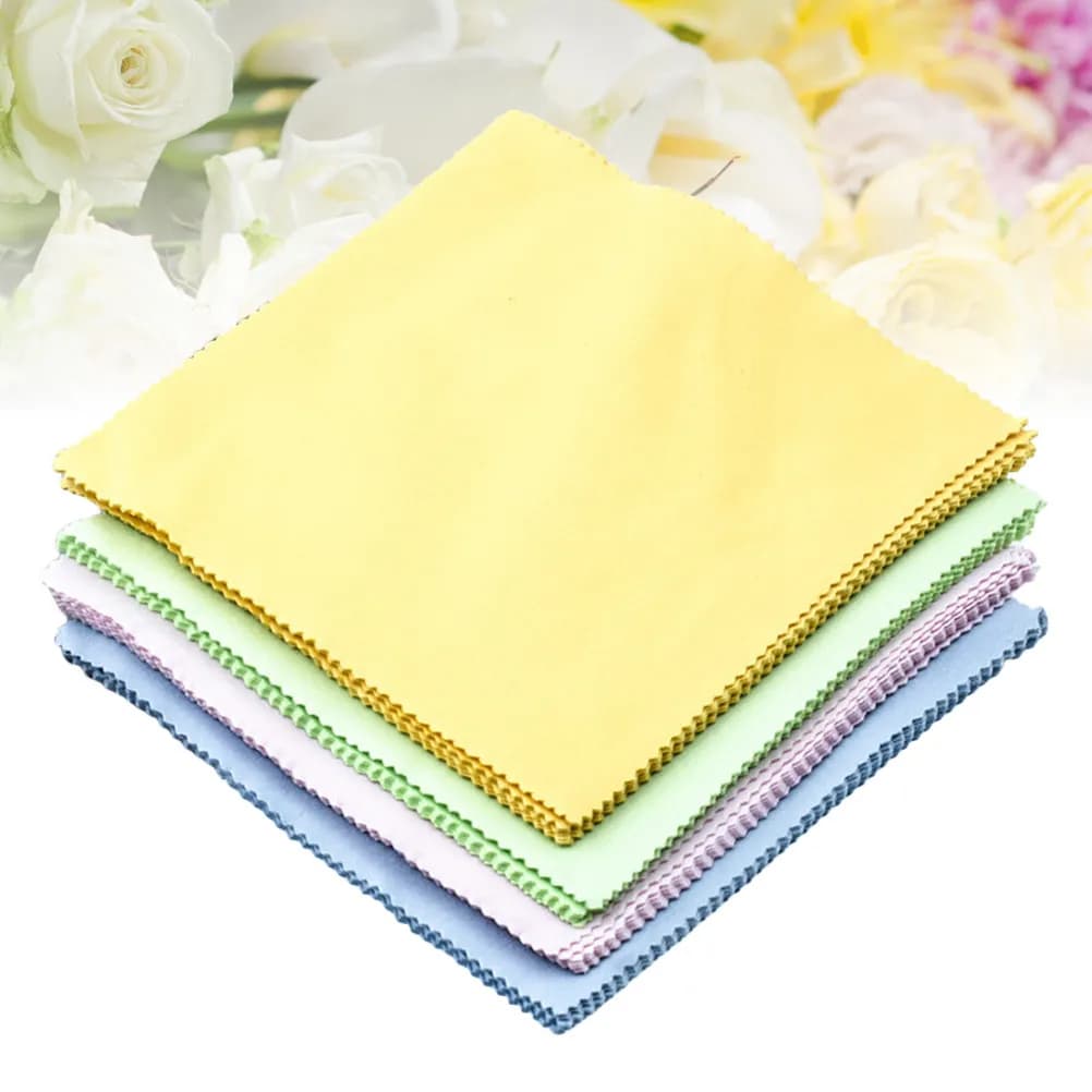 10 Panni in Microfibra Premium 14,5 x 14,5 cm per la Pulizia di Smartphone, Tablet, Schermi, Lenti, Occhiali, Rimozione di Macchie, Polvere e Olio