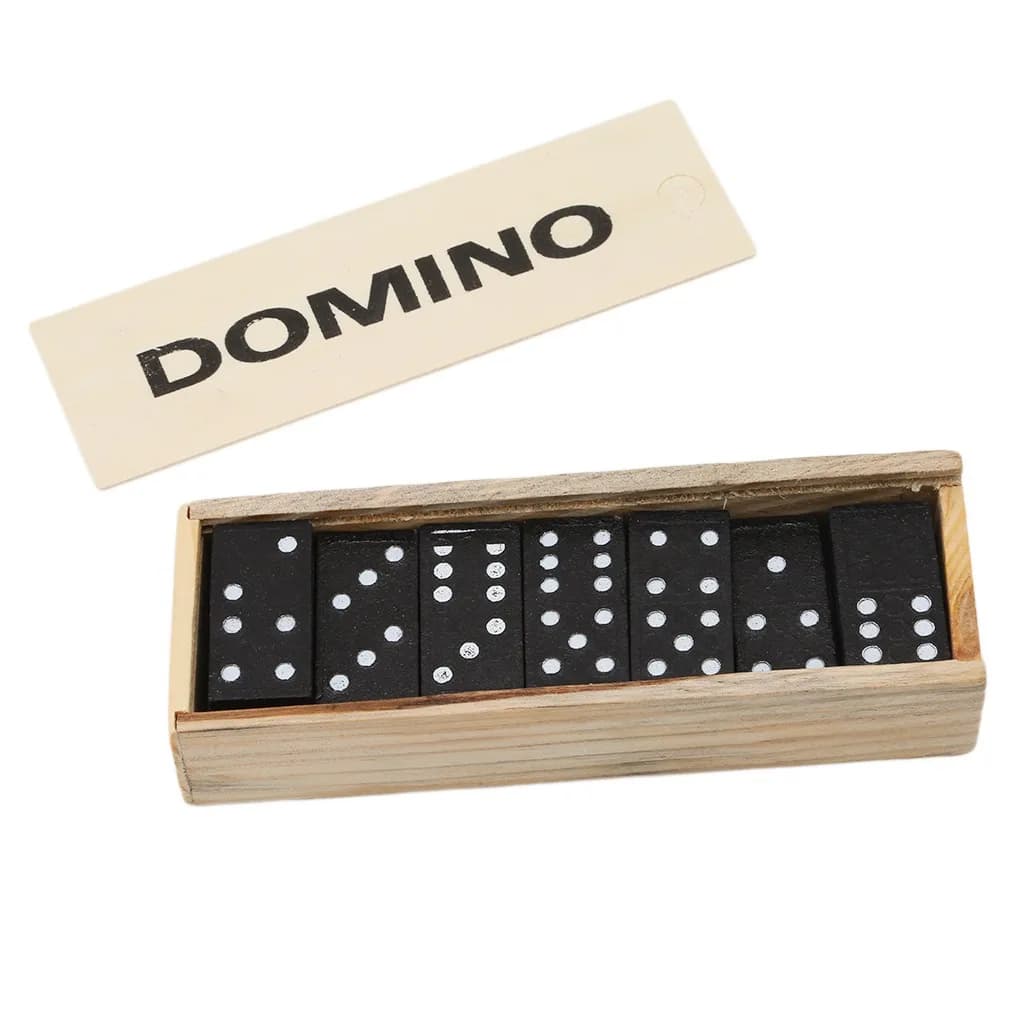 28 pezzi scatola di legno per domino nero con domino nero gioco da tavolo in legno sussidi didattici gioco di società regalo per bambini