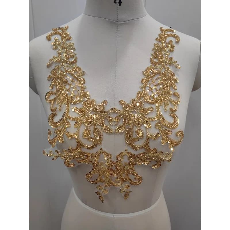 2 pezzi/20 pezzi, nuove paillettes, pizzo, ricamo per unghie, tessuto floreale, decalcomania per abito da sposa, decorazione fai da te, accessori di abbigliamento