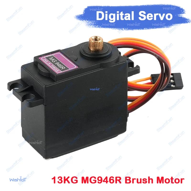 Servo Digitale Standard MG946R 13kg di Coppia 180 270 360 Gradi con Spazzole in Carbonio e Ingranaggi in Rame per Auto RC e Robot