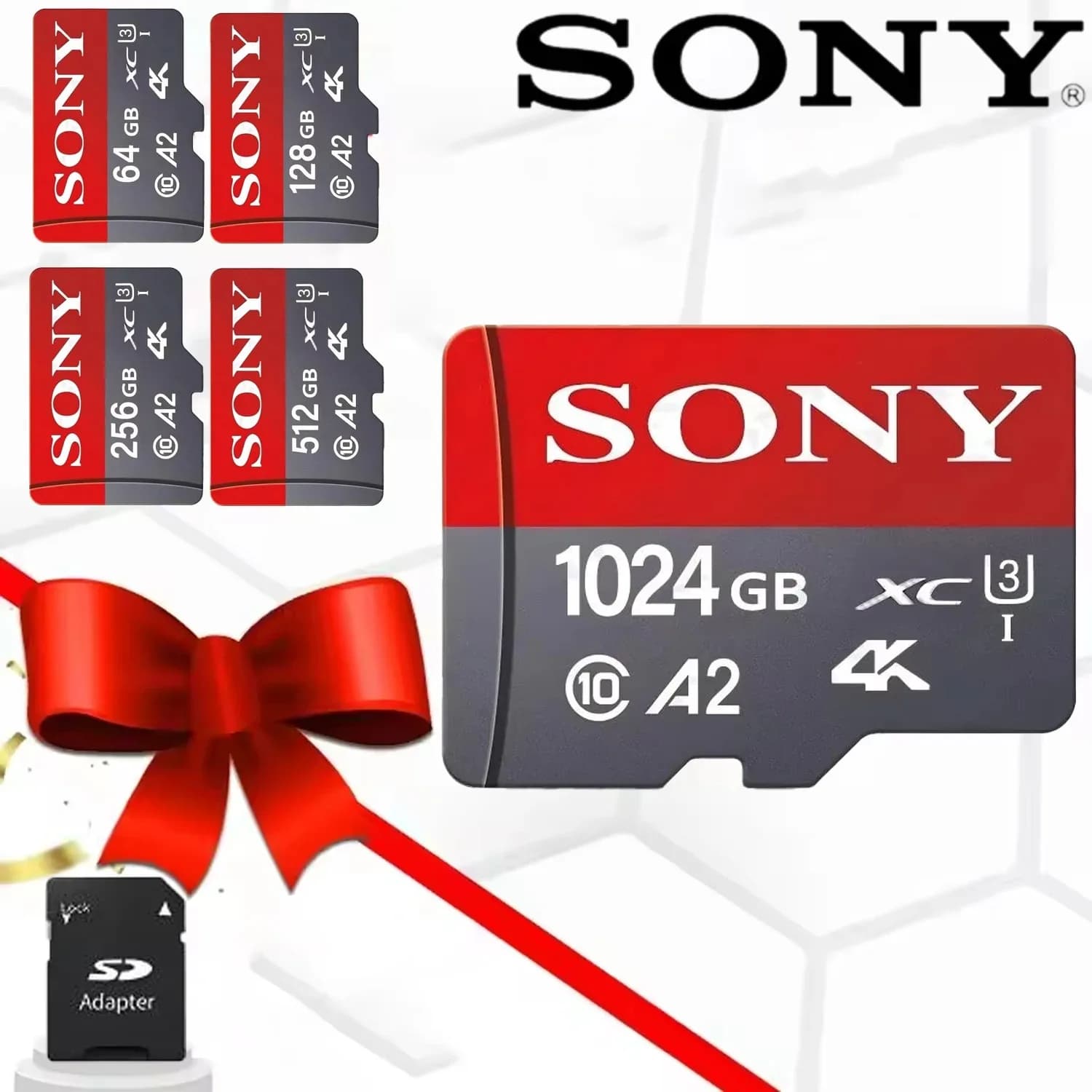 Sony 128GB 64GB Micro TF High-Speed Top Quality 256GB 512GB SD Card UHS-I U3 V30 Memory Card Hot Sale High Speed For PC/Phone