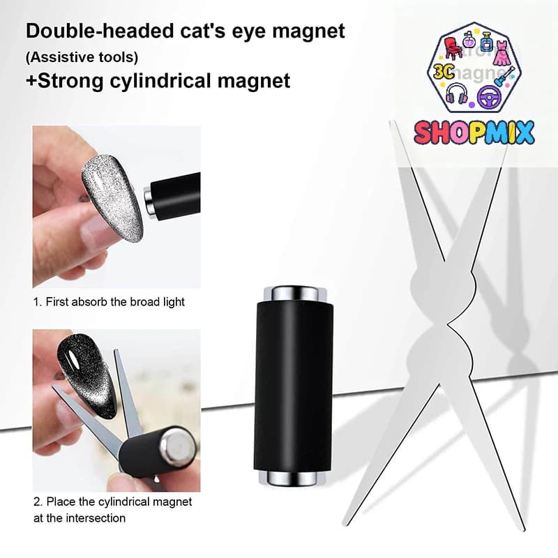 Bastone magnetico per unghie multifunzionale per occhi di gatto, smalto gel super resistente, penna magnetica, cilindro magnetico per occhi di gatto, foglio di ferro