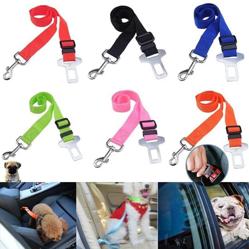 Cintura di Sicurezza per Cani da Auto, Regolabile in Nylon, Compatibile con Tutte le Auto, Guinzaglio per Cani, Gatti e Furetti