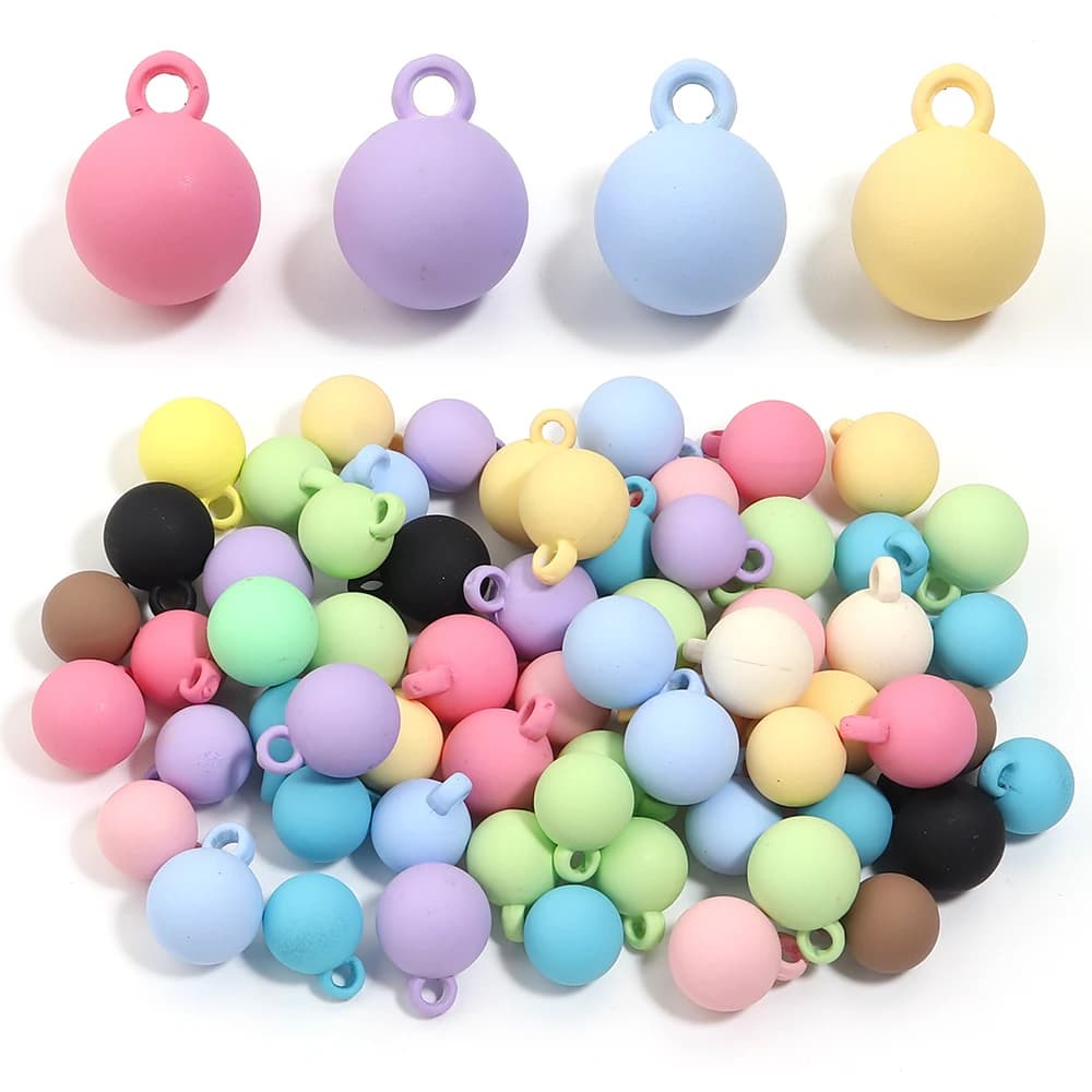 10pcs/lot Round Acrylic Beads 14/16mm Macaron Color Matte Beads Charms Loose Bead For DIY Jewelry Making Bracelet Necklace