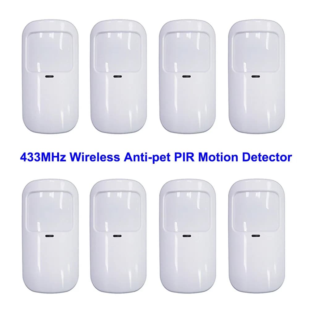 Rilevatore a infrarossi Wireless 433MHz bianco sensore di allarme di movimento PIR Smart Anti-pet per accessori Host di sicurezza domestica codice EV1527