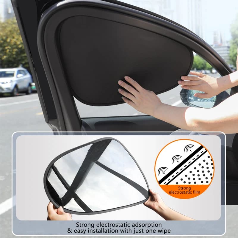 New Electrostatic Parasol for Side Window Auto, 4-layer Parasol Blinds Anti-glare, UV Block, Interior Protection Auto 99.9% UV