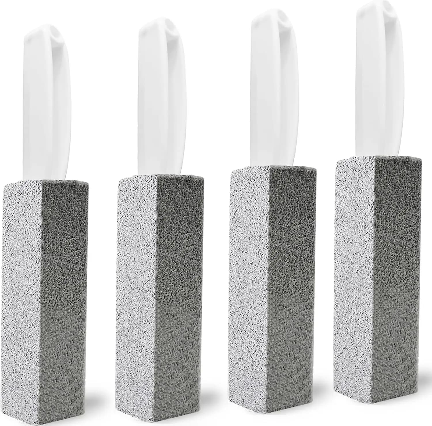 Set di Spazzole per WC in Pietra Pomice con Manico, 4 Pezzi di Spugne Abrasive in Pomice