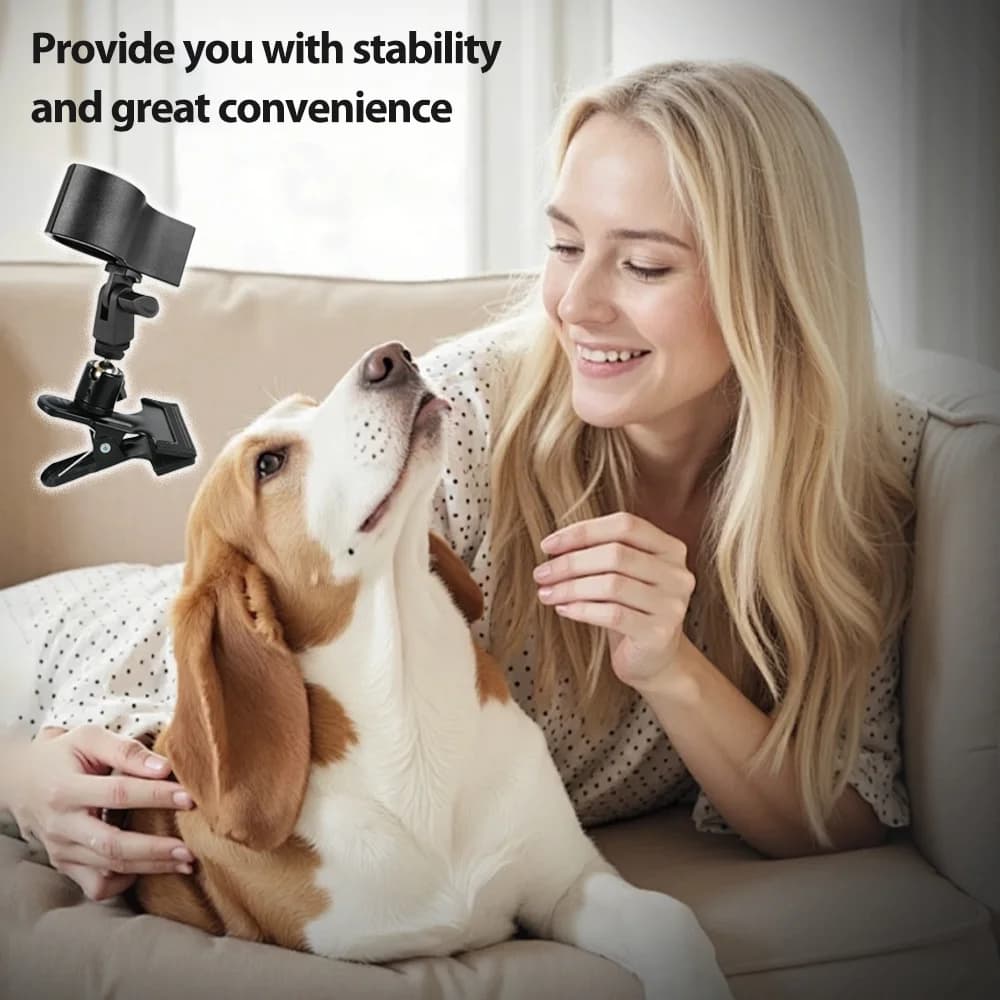 360 ° Supporto Girevole per Asciugacapelli per Animali Domestici - Supporto in Metallo Resistente con Ventosa/Morsetto per Uso a Mani Libere