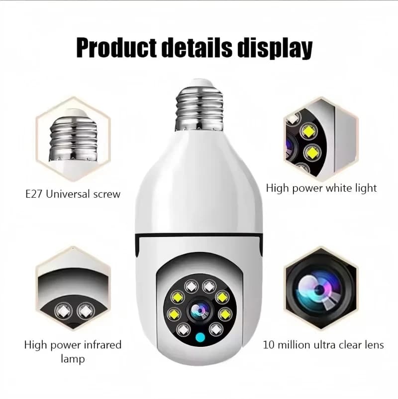 Telecamera WiFi 2MP 2.4G per Sorveglianza di Sicurezza PTZ con Visione Notturna e Rilevamento Movimento, Telecamera di Sicurezza Domestica con 2 Antenne per Bambini