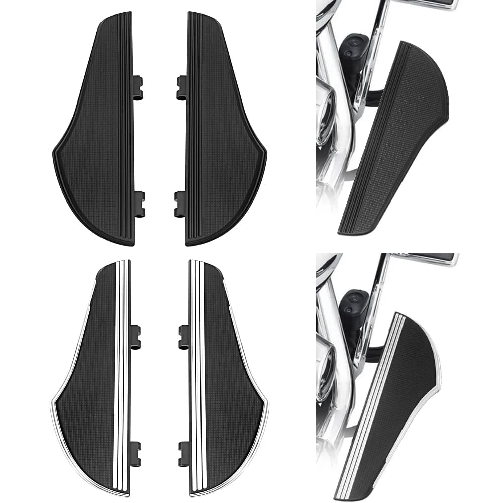 Pedane conducente anteriori nere Pedane moto Poggiapiedi per Harley Touring Softail Electra Street Road Glide Fat Boy Dyna