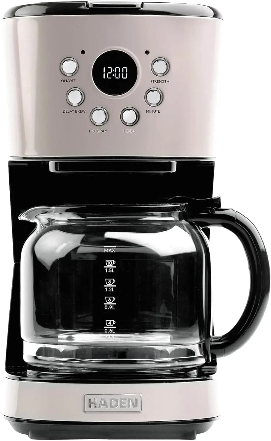 12 cup programmable coffee maker with preparation resistance, delayed fermentation, automatic shutdown and washable filter for home or office