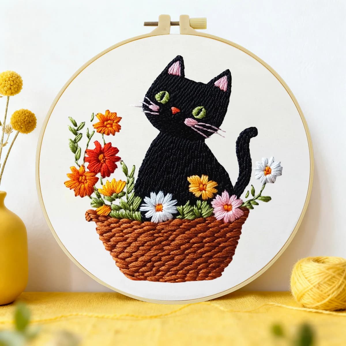 1 pz 20X20 CM/15X15 CM 7.87/6.3 pollici Gatto Ricamo Starter Kit FAI DA TE kit di ricamo FAI DA TE manualidades Cucito Arte Ago arte