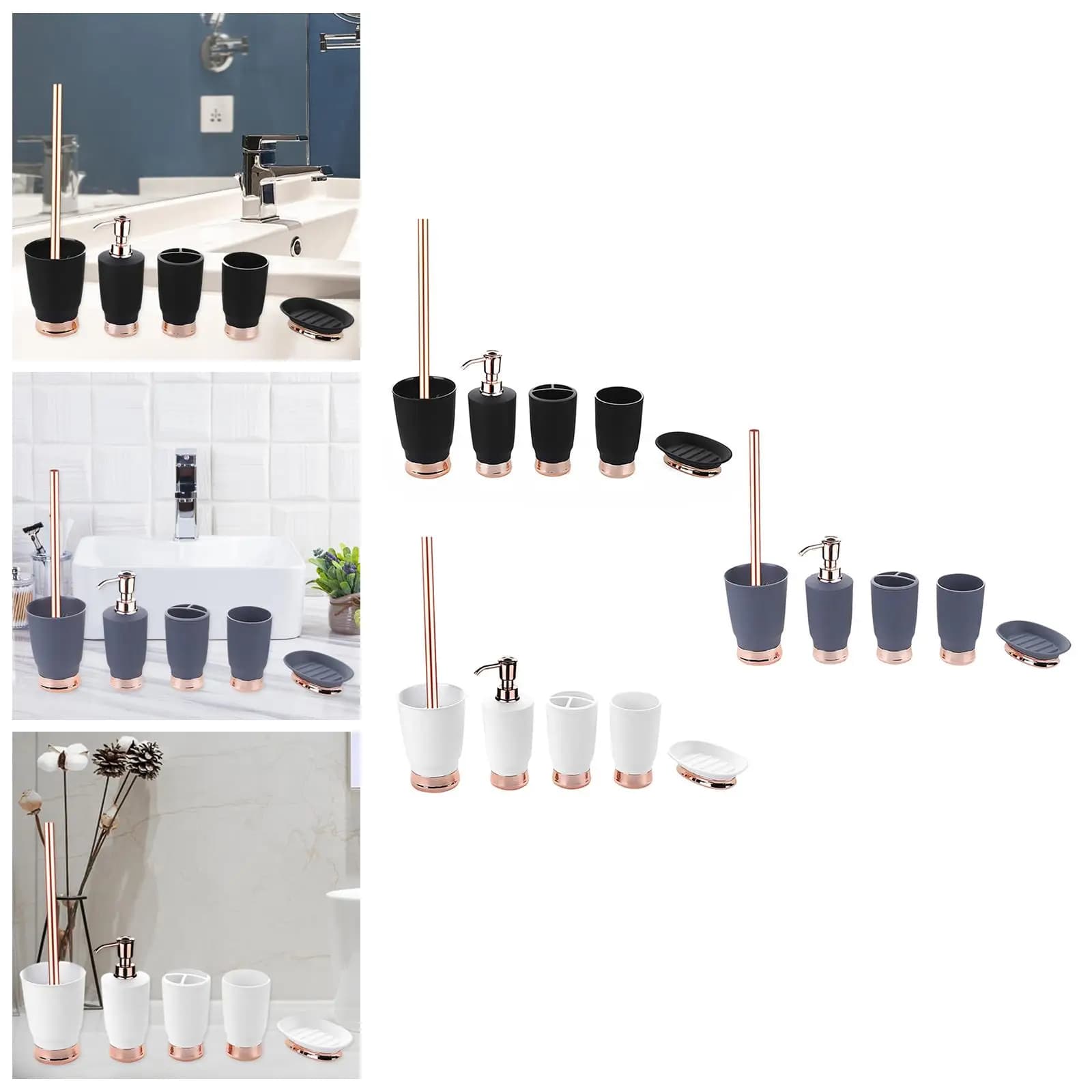5x set di accessori da bagno portaspazzolino nordico per appartamento