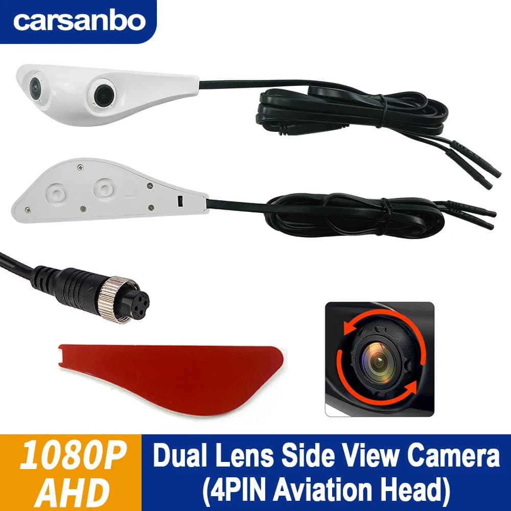 Carsanbo Veicolo a motore Telecamera a doppio obiettivo Interfaccia testa aeronautica HD AHD1080P Solo fotocamera Supporta 1080 Monitor Utilizza telecamera per auto